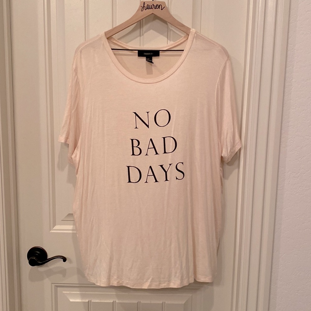 Forever 21 Peach Colored Graphic T-Shirt 3X